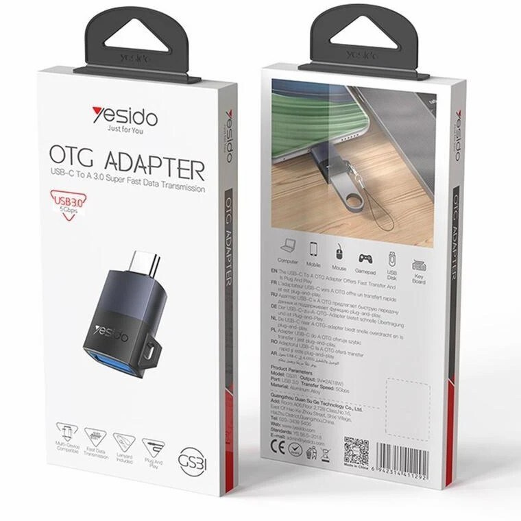 مبدل تایپ سی یسیدو مدل Yesido GS31 OTG USB 3.0